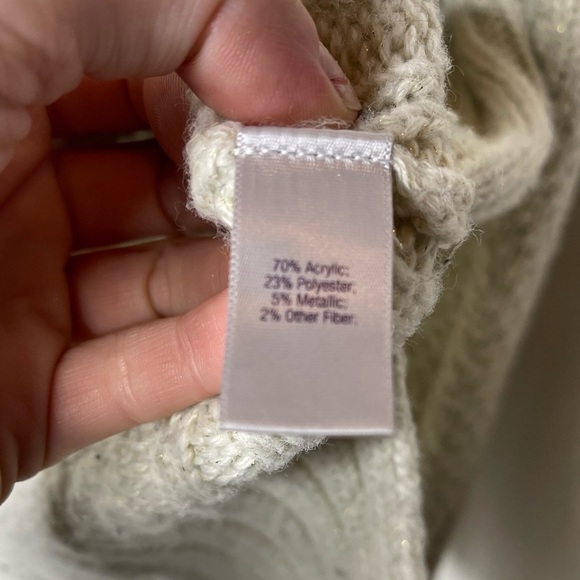 JENNIFER LOPEZ Cream Oversized Cowl Neck Sweater XS - Picture 6 of 7